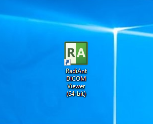 Click RadiAnt icon on the Desktop